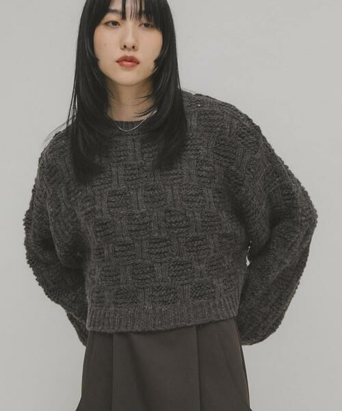 KBF / ケービーエフ ニット・セーター | グリッドパターンニット | 詳細26