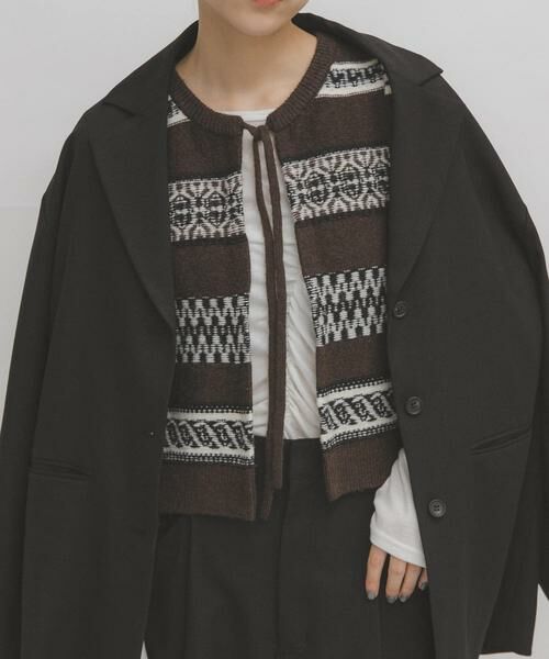 KBF / ケービーエフ ベスト | ジャガードリメイクベスト（ブラウン系その他）