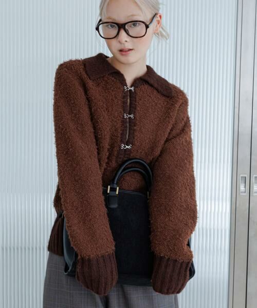 KBF / ケービーエフ ニット・セーター | フロントホックベアーニット | 詳細1