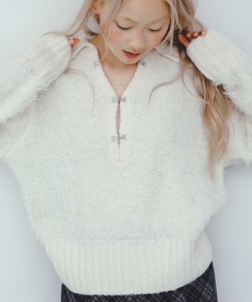 KBF / ケービーエフ ニット・セーター | フロントホックベアーニット | 詳細20