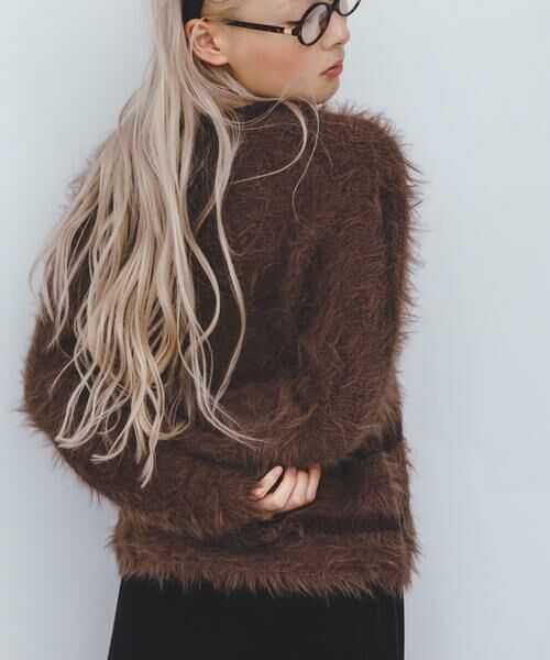 KBF / ケービーエフ ニット・セーター | ラインデザインシャギーニット | 詳細3