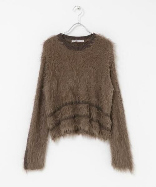 KBF / ケービーエフ ニット・セーター | ラインデザインシャギーニット | 詳細7