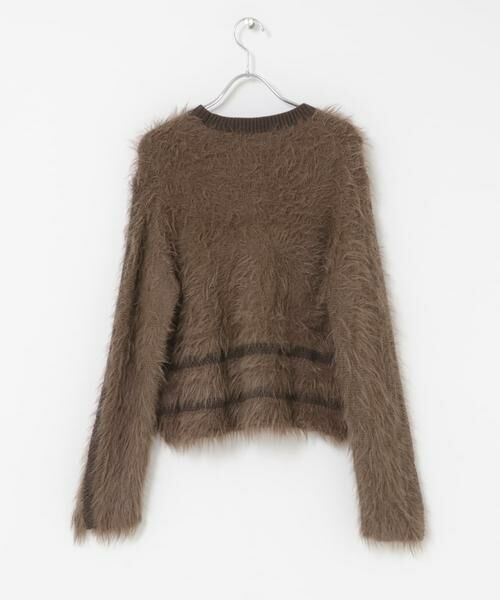 KBF / ケービーエフ ニット・セーター | ラインデザインシャギーニット | 詳細8