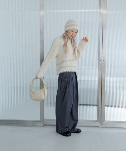 KBF / ケービーエフ ニット・セーター | ラインデザインシャギーニット | 詳細16