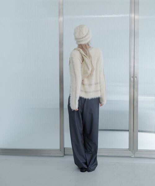 KBF / ケービーエフ ニット・セーター | ラインデザインシャギーニット | 詳細17