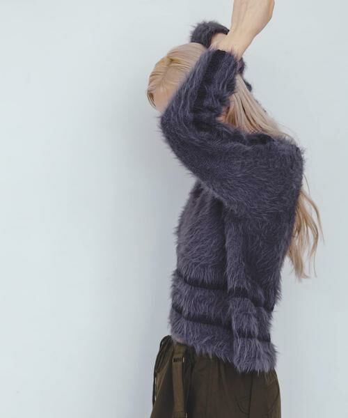 KBF / ケービーエフ ニット・セーター | ラインデザインシャギーニット | 詳細21