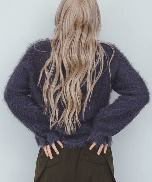 KBF / ケービーエフ ニット・セーター | ラインデザインシャギーニット | 詳細22