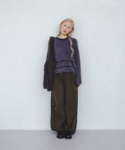 KBF / ケービーエフ ニット・セーター | ラインデザインシャギーニット | 詳細23