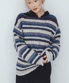 KBF / ケービーエフ ニット・セーター | マルチボーダールーズニット