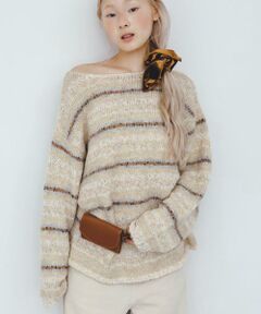 KBF / ケービーエフ ニット・セーター | マルチボーダールーズニット