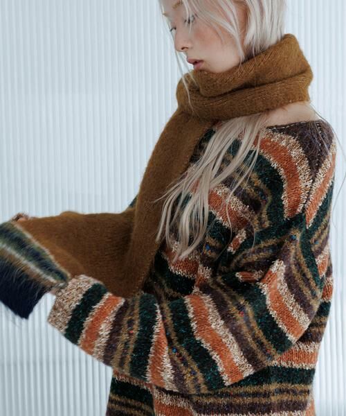 KBF / ケービーエフ ニット・セーター | マルチボーダールーズニット | 詳細1