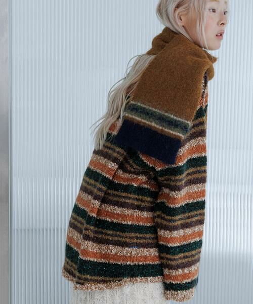 KBF / ケービーエフ ニット・セーター | マルチボーダールーズニット | 詳細2