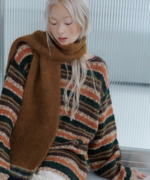 KBF / ケービーエフ ニット・セーター | マルチボーダールーズニット | 詳細3