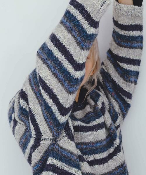 KBF / ケービーエフ ニット・セーター | マルチボーダールーズニット | 詳細9