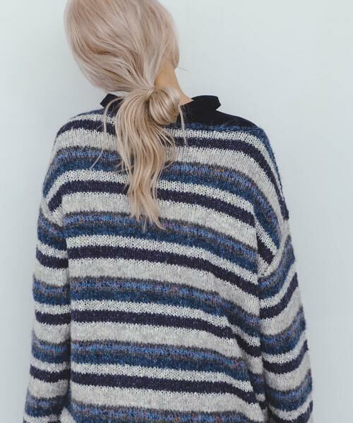 KBF / ケービーエフ ニット・セーター | マルチボーダールーズニット | 詳細10