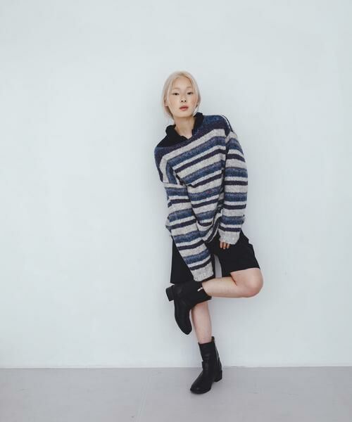 KBF / ケービーエフ ニット・セーター | マルチボーダールーズニット | 詳細12