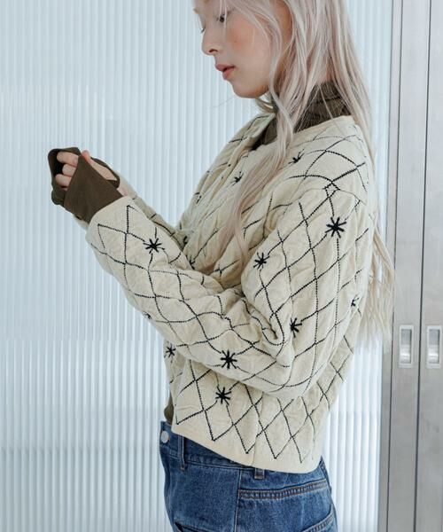 KBF / ケービーエフ ニット・セーター | キルティングショートカーディガン | 詳細26