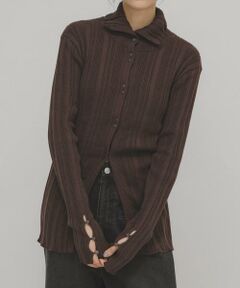 KBF / ケービーエフ ニット・セーター | ボタンアップランダムRIBニット