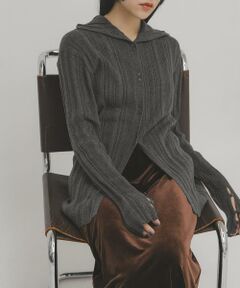 KBF / ケービーエフ ニット・セーター | ボタンアップランダムRIBニット