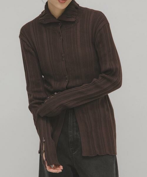 KBF / ケービーエフ ニット・セーター | ボタンアップランダムRIBニット | 詳細1