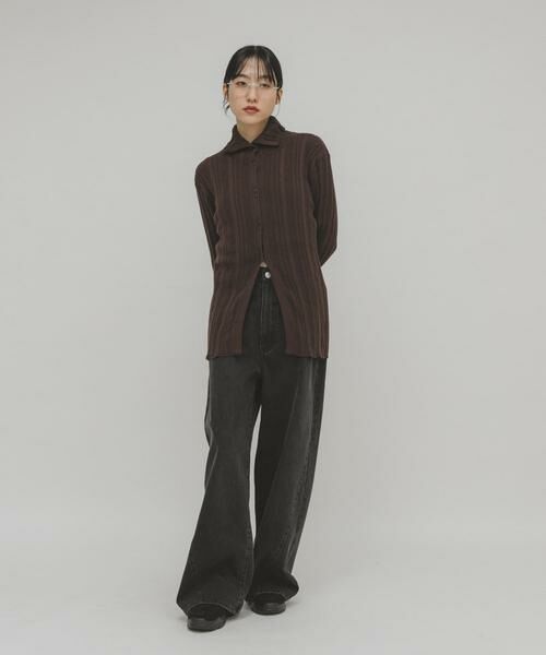 KBF / ケービーエフ ニット・セーター | ボタンアップランダムRIBニット | 詳細4