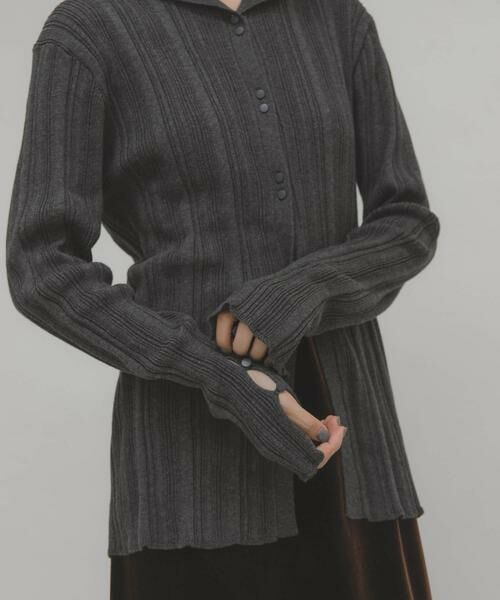 KBF / ケービーエフ ニット・セーター | ボタンアップランダムRIBニット | 詳細13