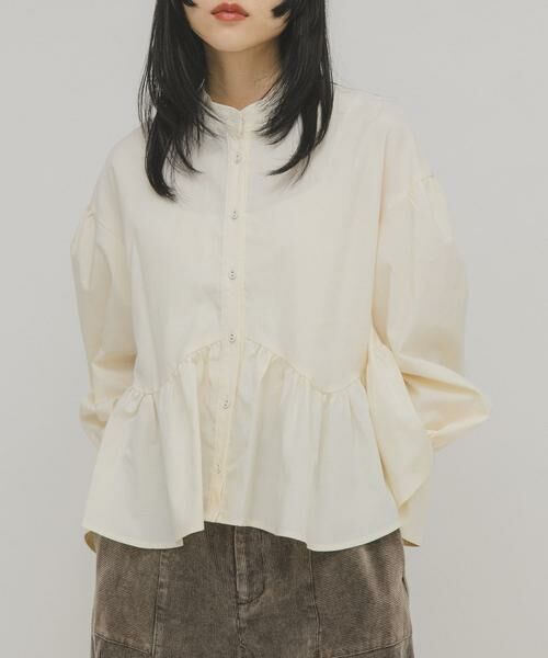 KBF / ケービーエフ シャツ・ブラウス | アシンメトリースイッチングブラウス | 詳細10