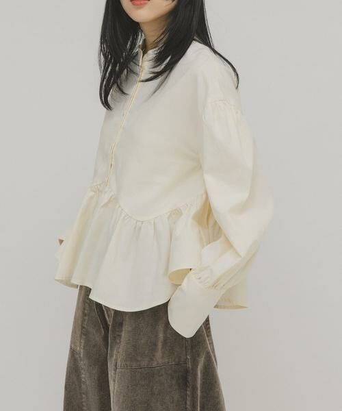 KBF / ケービーエフ シャツ・ブラウス | アシンメトリースイッチングブラウス | 詳細11