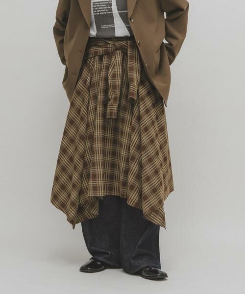 KBF / ケービーエフ スカート | ノットデザインチェックスカート | 詳細1