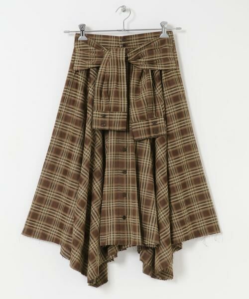KBF / ケービーエフ スカート | ノットデザインチェックスカート | 詳細7