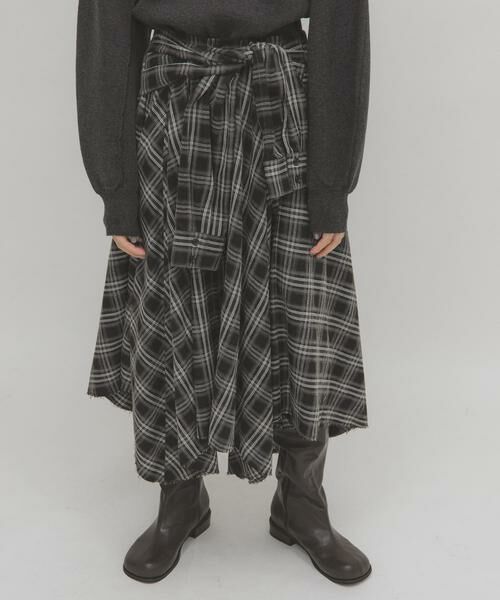 KBF / ケービーエフ スカート | ノットデザインチェックスカート | 詳細14