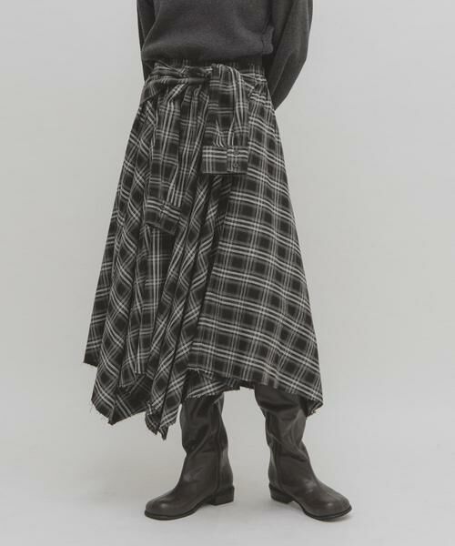KBF / ケービーエフ スカート | ノットデザインチェックスカート | 詳細15