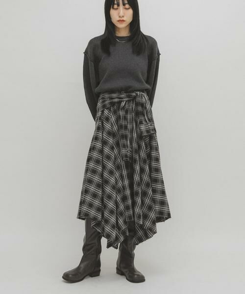 KBF / ケービーエフ スカート | ノットデザインチェックスカート | 詳細18