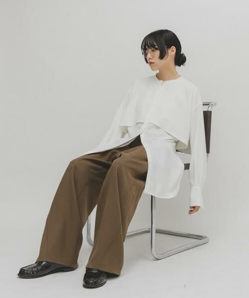 KBF / ケービーエフ ワンピース | レイヤードミニシャツワンピース（オフホワイト）