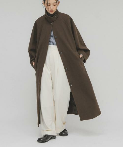 KBF / ケービーエフ ステンカラーコート | ステンカラーコクーンロングコート | 詳細1