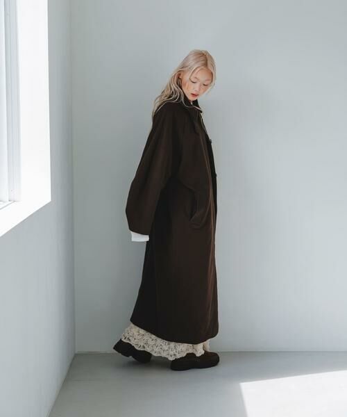 KBF / ケービーエフ ステンカラーコート | ステンカラーコクーンロングコート | 詳細6