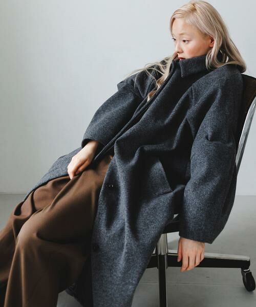 KBF / ケービーエフ ステンカラーコート | ステンカラーコクーンロングコート | 詳細24