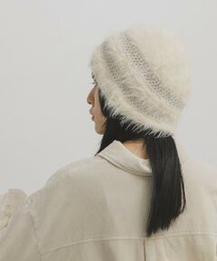 KBF / ケービーエフ ニットキャップ | ラインデザインシャギーニットビーニー