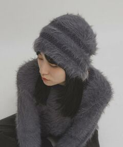 KBF / ケービーエフ ニットキャップ | ラインデザインシャギーニットビーニー