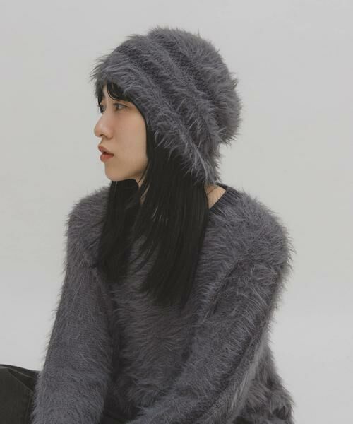 KBF / ケービーエフ ニットキャップ | ラインデザインシャギーニットビーニー | 詳細15