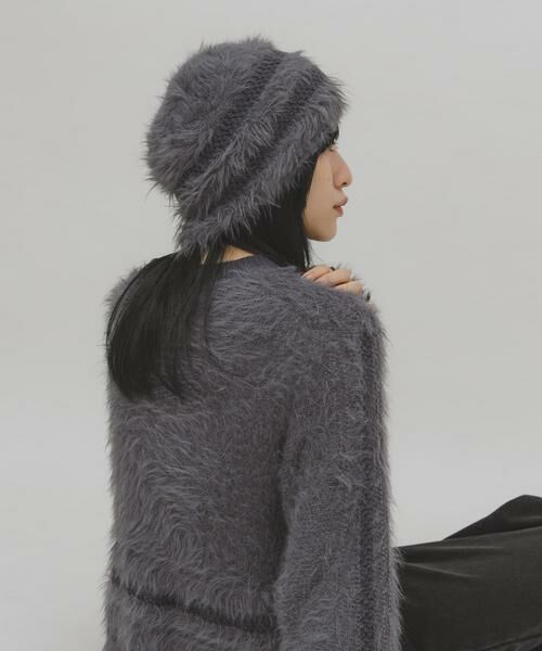 KBF / ケービーエフ ニットキャップ | ラインデザインシャギーニットビーニー | 詳細16