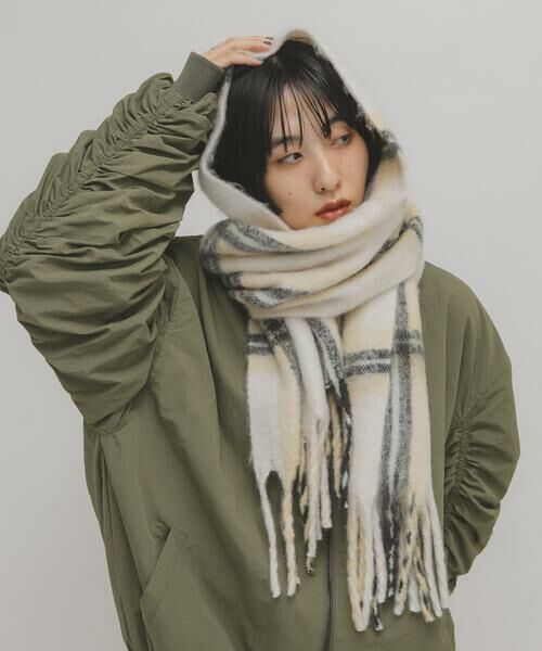 KBF / ケービーエフ マフラー・ショール・スヌード・ストール | ブークレチェックストール | 詳細13
