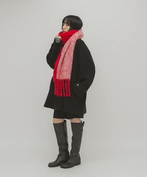 KBF / ケービーエフ マフラー・ショール・スヌード・ストール | ビッグフリンジバイカラーストール | 詳細2