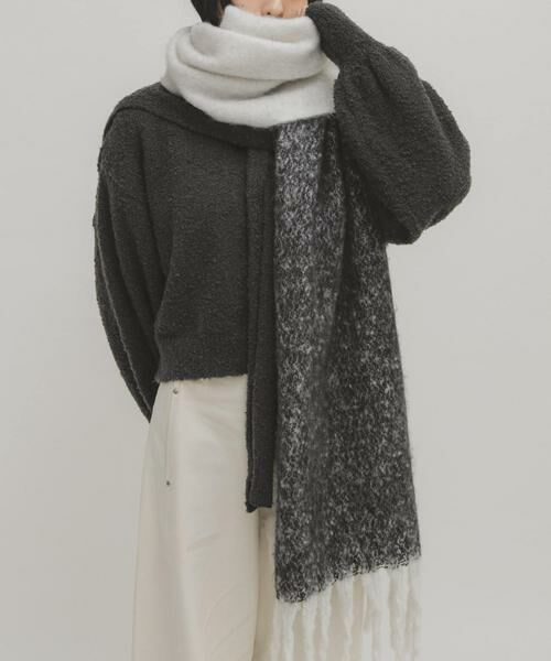 KBF / ケービーエフ マフラー・ショール・スヌード・ストール | ビッグフリンジバイカラーストール | 詳細14