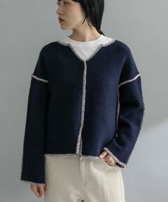 KBF / ケービーエフ ニット・セーター | 『WEB/一部店舗限定』カラーハンドステッチ2WAYニット