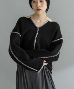 KBF / ケービーエフ ニット・セーター | 『WEB/一部店舗限定』カラーハンドステッチ2WAYニット