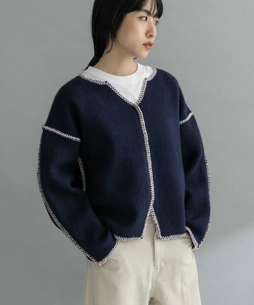 KBF / ケービーエフ ニット・セーター | 『WEB/一部店舗限定』カラーハンドステッチ2WAYニット | 詳細2