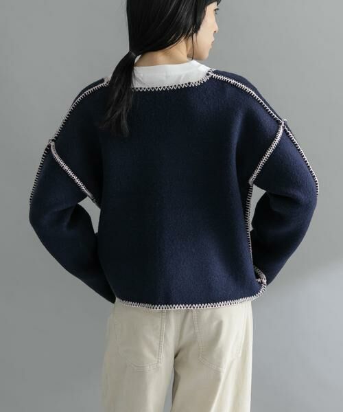 KBF / ケービーエフ ニット・セーター | 『WEB/一部店舗限定』カラーハンドステッチ2WAYニット | 詳細3