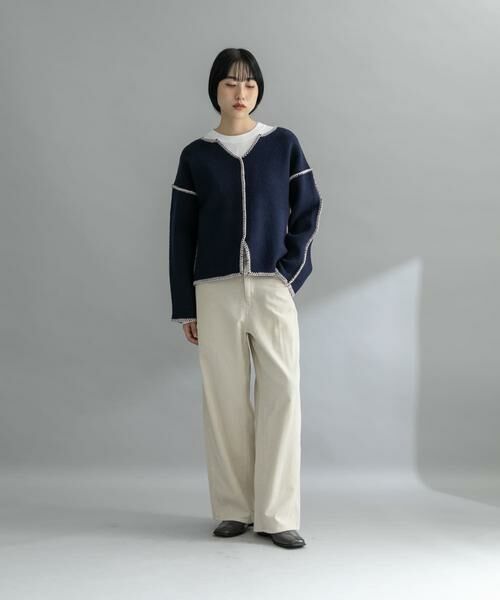 KBF / ケービーエフ ニット・セーター | 『WEB/一部店舗限定』カラーハンドステッチ2WAYニット | 詳細4