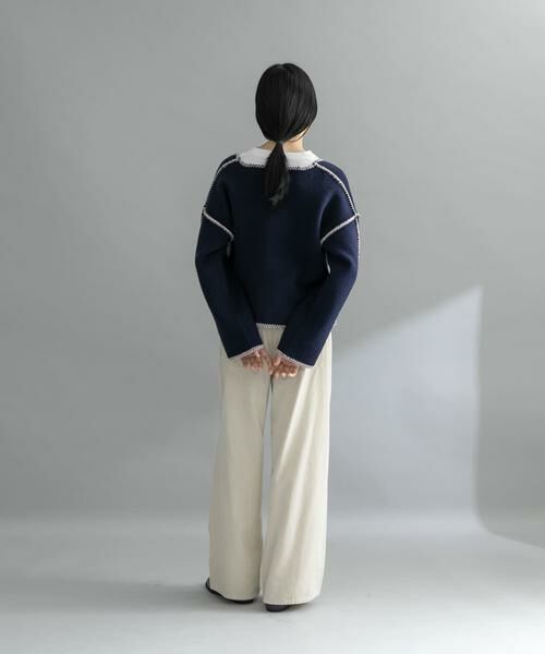 KBF / ケービーエフ ニット・セーター | 『WEB/一部店舗限定』カラーハンドステッチ2WAYニット | 詳細6